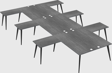 Shared l-shaped office desk system