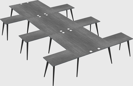 Shared l-shaped office desk system