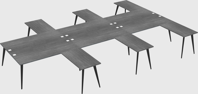Shared l-shaped office desk system