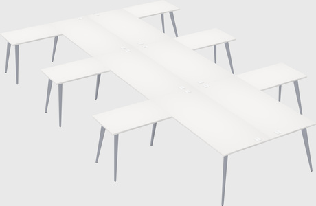 Shared l-shaped office desk system