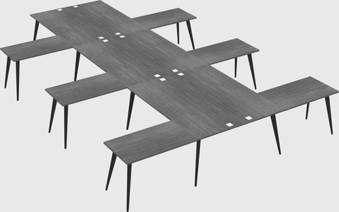 Shared l-shaped office desk system