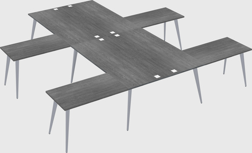 Shared l-shaped office desk system