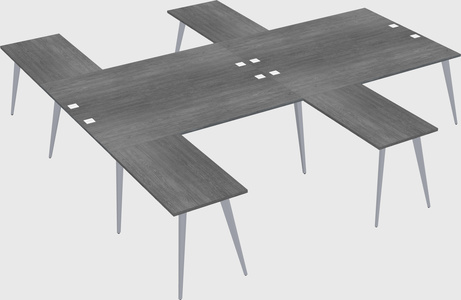 Shared l-shaped office desk system