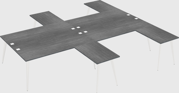 Shared l-shaped office desk system