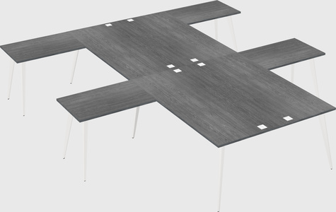 Shared l-shaped office desk system
