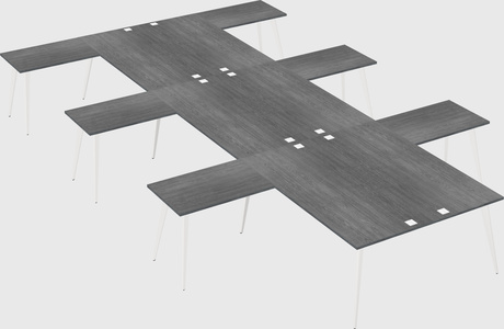 Shared l-shaped office desk system