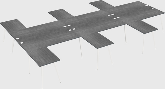 Shared l-shaped office desk system