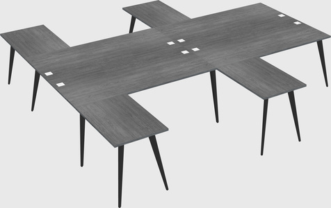 Shared l-shaped office desk system