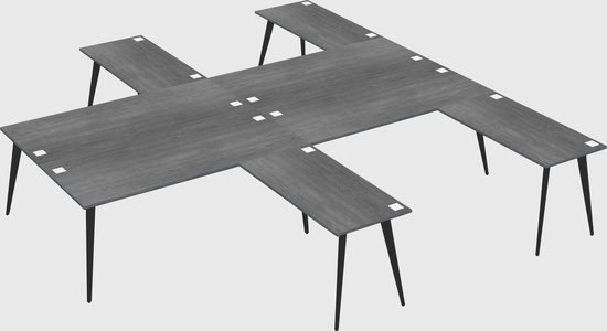 Shared l-shaped office desk system
