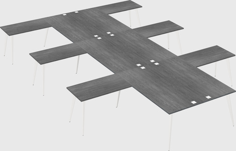 Shared l-shaped office desk system