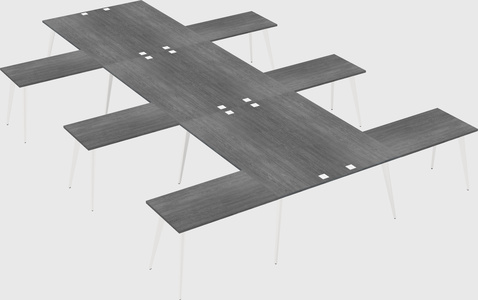 Shared l-shaped office desk system