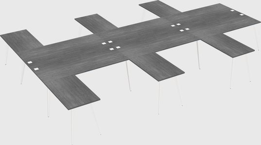 Shared l-shaped office desk system