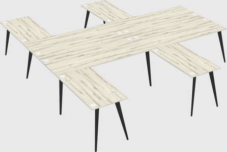 Shared l-shaped office desk system