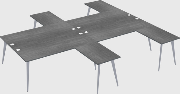 Shared l-shaped office desk system