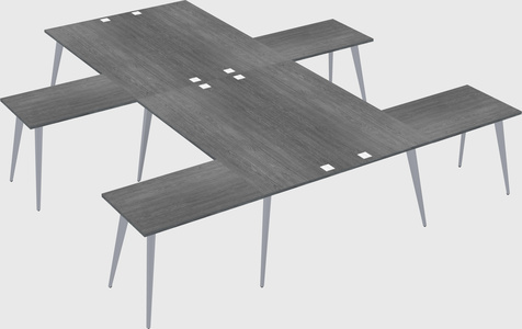 Shared l-shaped office desk system