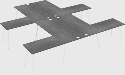Shared l-shaped office desk system