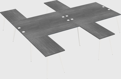 Shared l-shaped office desk system