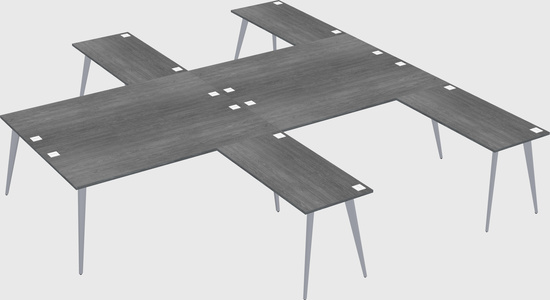 Shared l-shaped office desk system