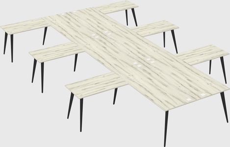 Shared l-shaped office desk system