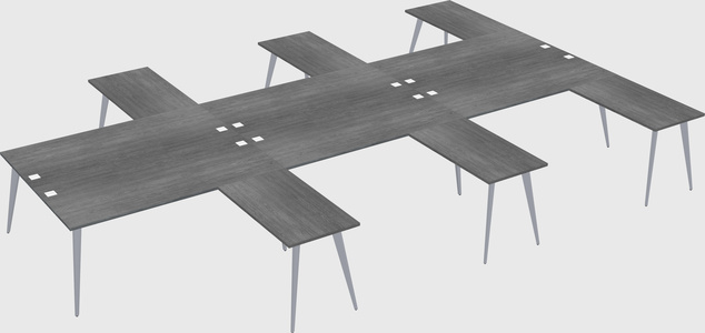 Shared l-shaped office desk system