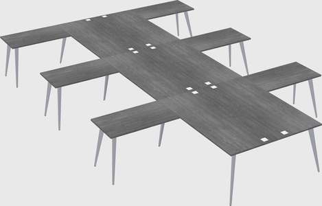 Shared l-shaped office desk system
