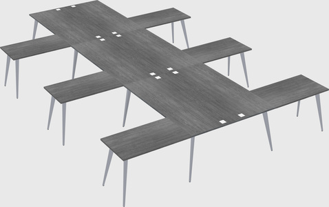 Shared l-shaped office desk system