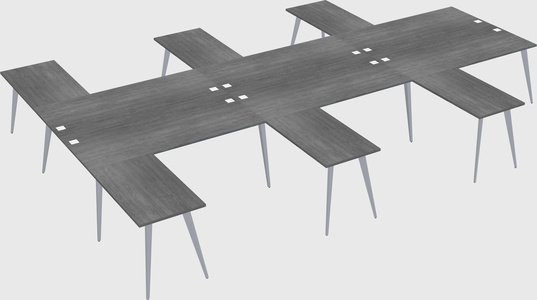 Shared l-shaped office desk system