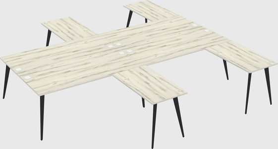 Shared l-shaped office desk system