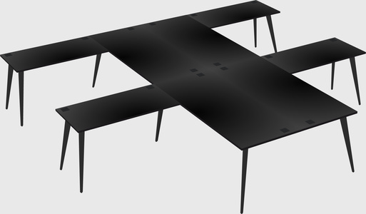 Shared l-shaped office desk system