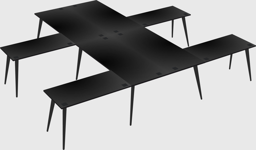 Shared l-shaped office desk system