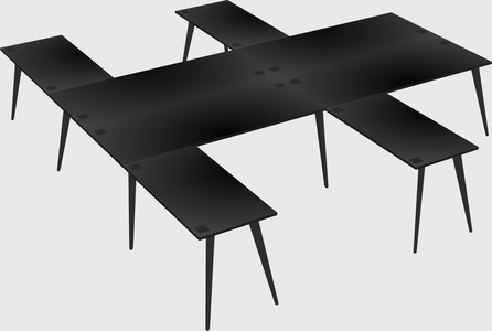 Shared l-shaped office desk system