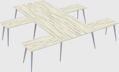 Shared l-shaped office desk system