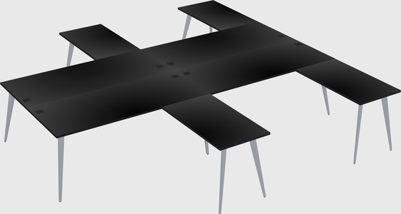 Shared l-shaped office desk system