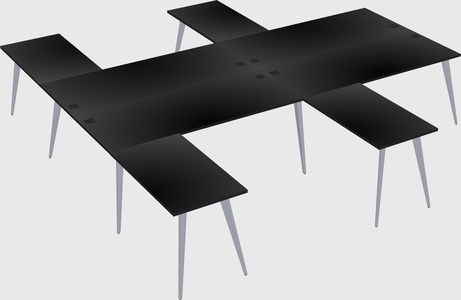 Shared l-shaped office desk system