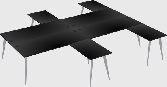 Shared l-shaped office desk system
