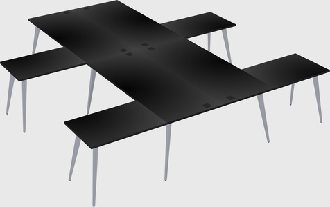 Shared l-shaped office desk system