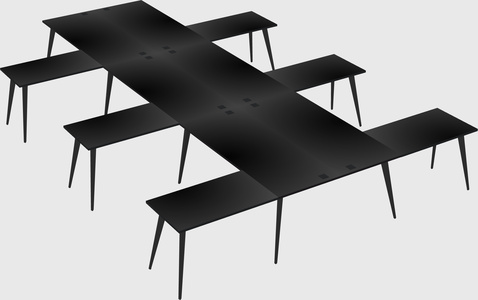 Shared l-shaped office desk system