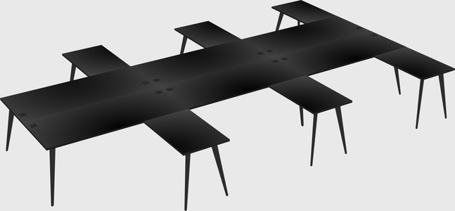 Shared l-shaped office desk system