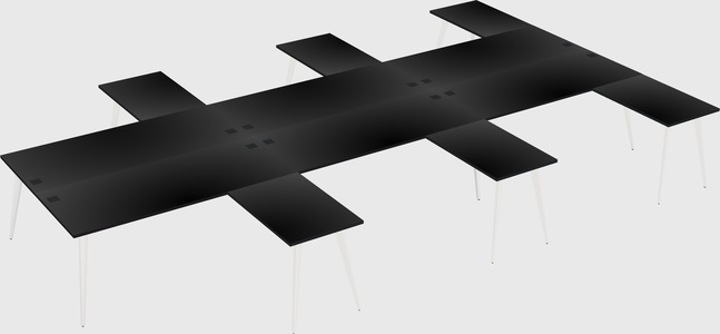 Shared l-shaped office desk system