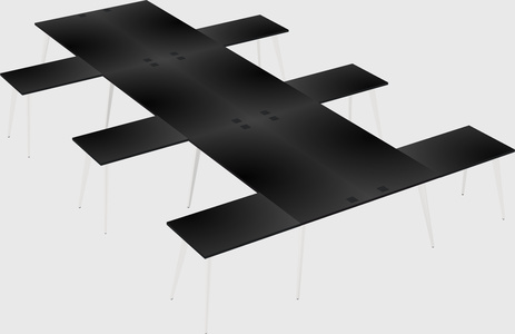 Shared l-shaped office desk system