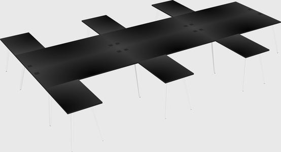 Shared l-shaped office desk system