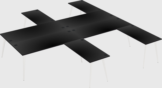Shared l-shaped office desk system