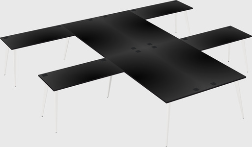 Shared l-shaped office desk system