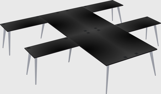 Shared l-shaped office desk system