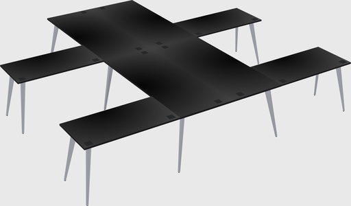 Shared l-shaped office desk system