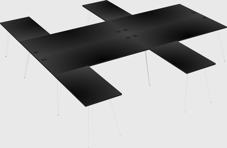 Shared l-shaped office desk system