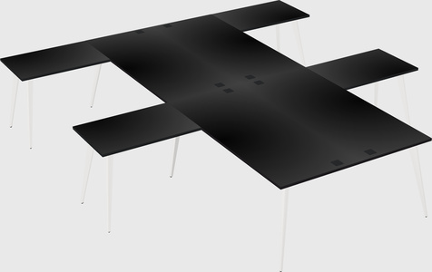 Shared l-shaped office desk system