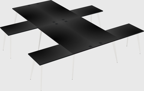 Shared l-shaped office desk system
