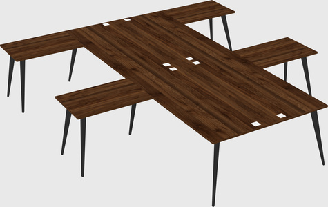 Shared l-shaped office desk system