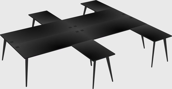 Shared l-shaped office desk system
